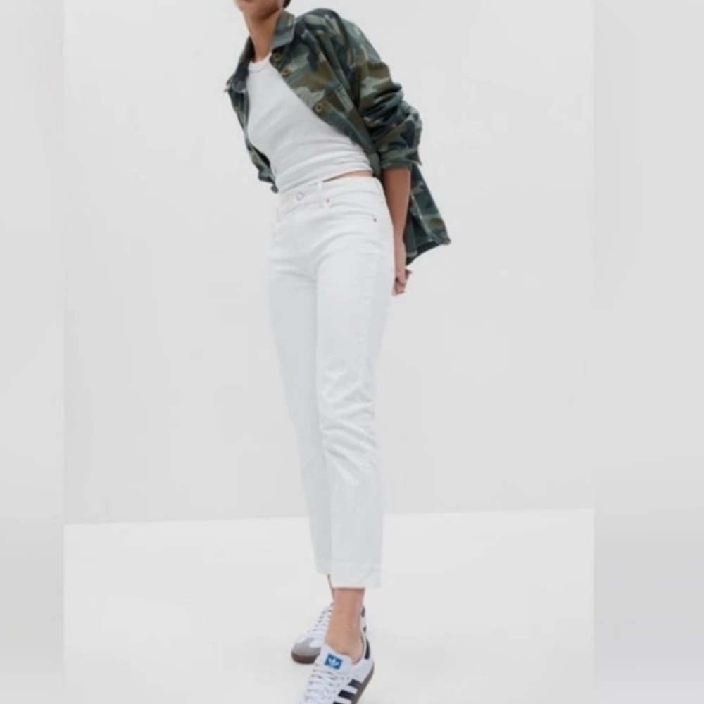 Gap Girlfriend Mid Rise Raw Hem Ankle Jeans Pants